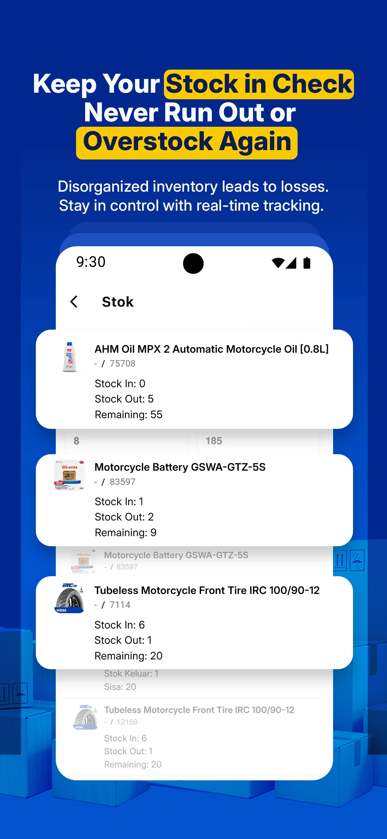 Stock and Inventory Tracker screenshot